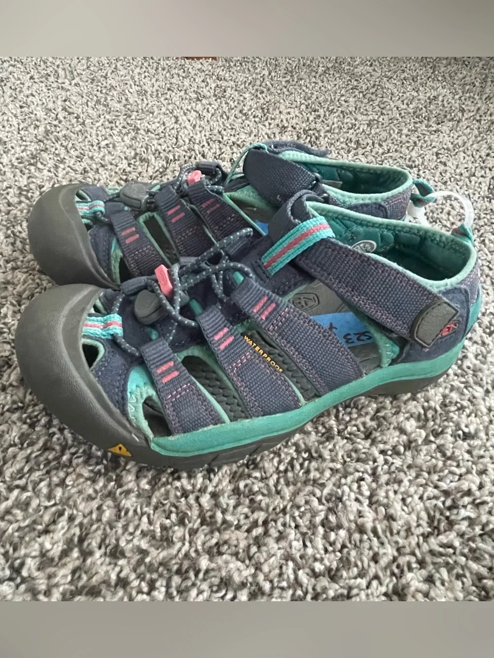 Keen Kids Pink and Teal Closed-Toe Adventure Sandals